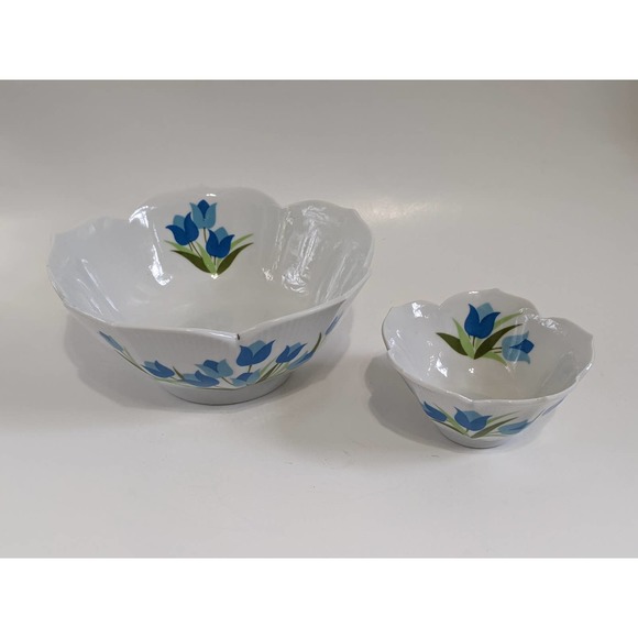 Vintage 60's 70's Flower Power Lotus Bowl Set, Japanese Nesting Lotus Bowls - Picture 3 of 10